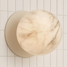 Lassie Marble Opal Glass Warm White LED Outdoor Wall Light